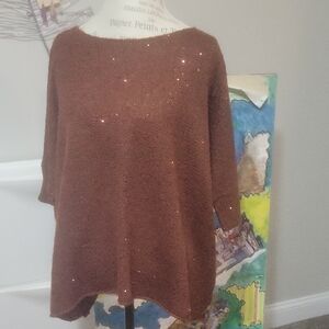 Brown Sequin Sweater